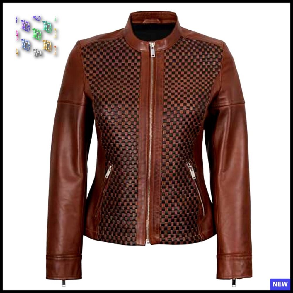 Slim Fit Lambskin Leather Jacket Classic Cafe Racer Style Quilted Design - Picture 3 of 6